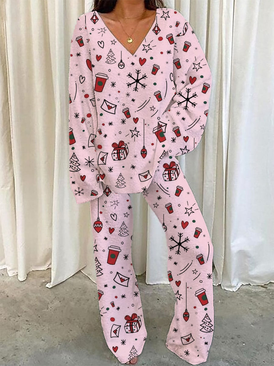 Merry Christmas Loungewear Set For Women