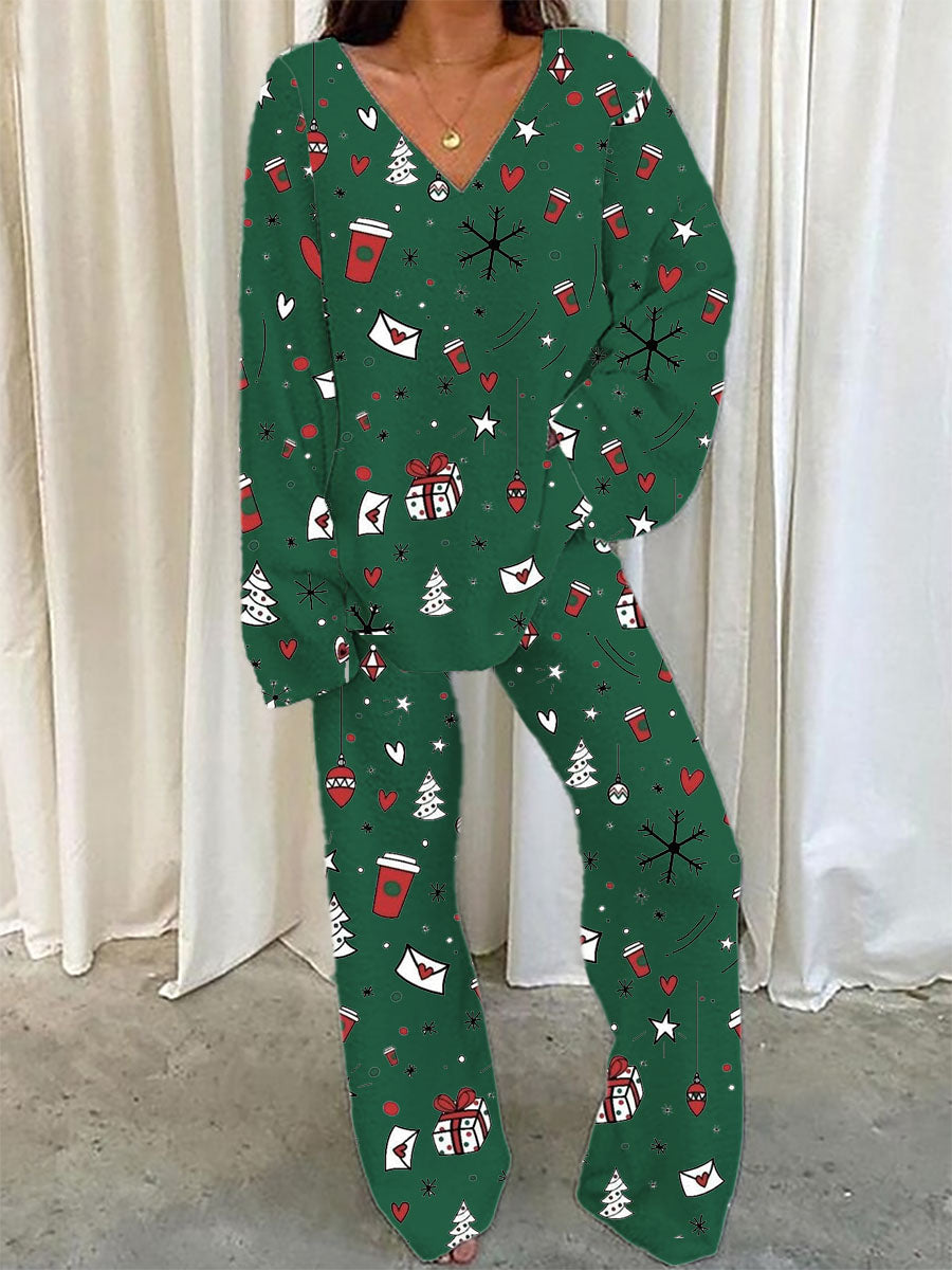 Merry Christmas Loungewear Set For Women