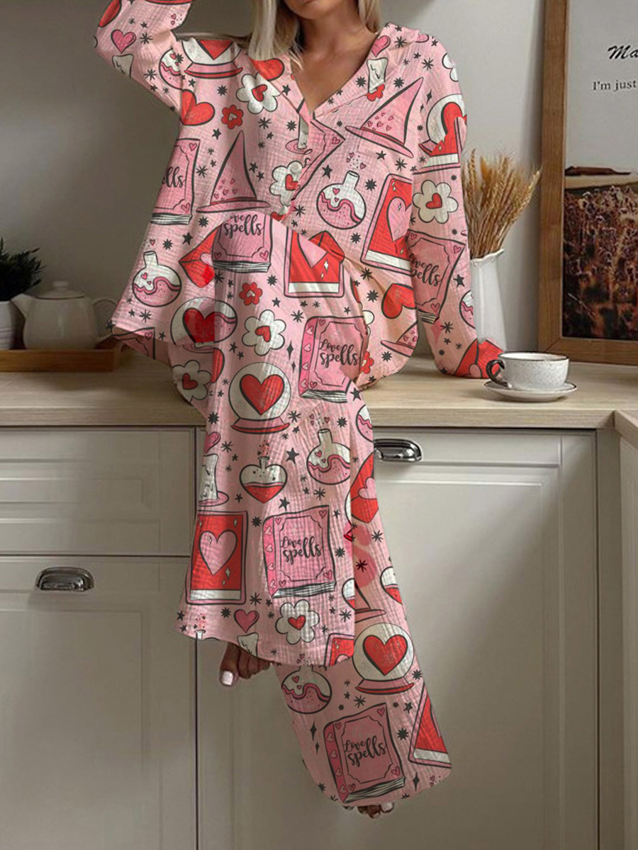 Women's Valentine's Day Magic Potion Long Sleeve Pant Suit