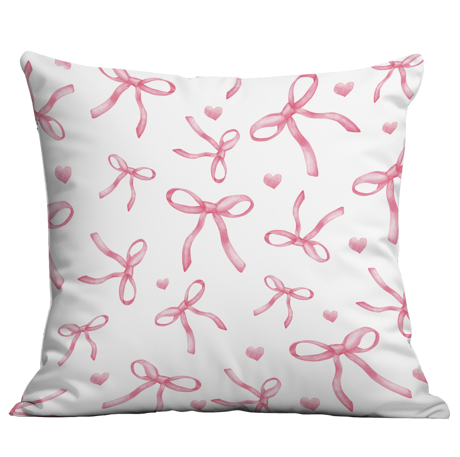 Pink Girl Bow Print Cushion