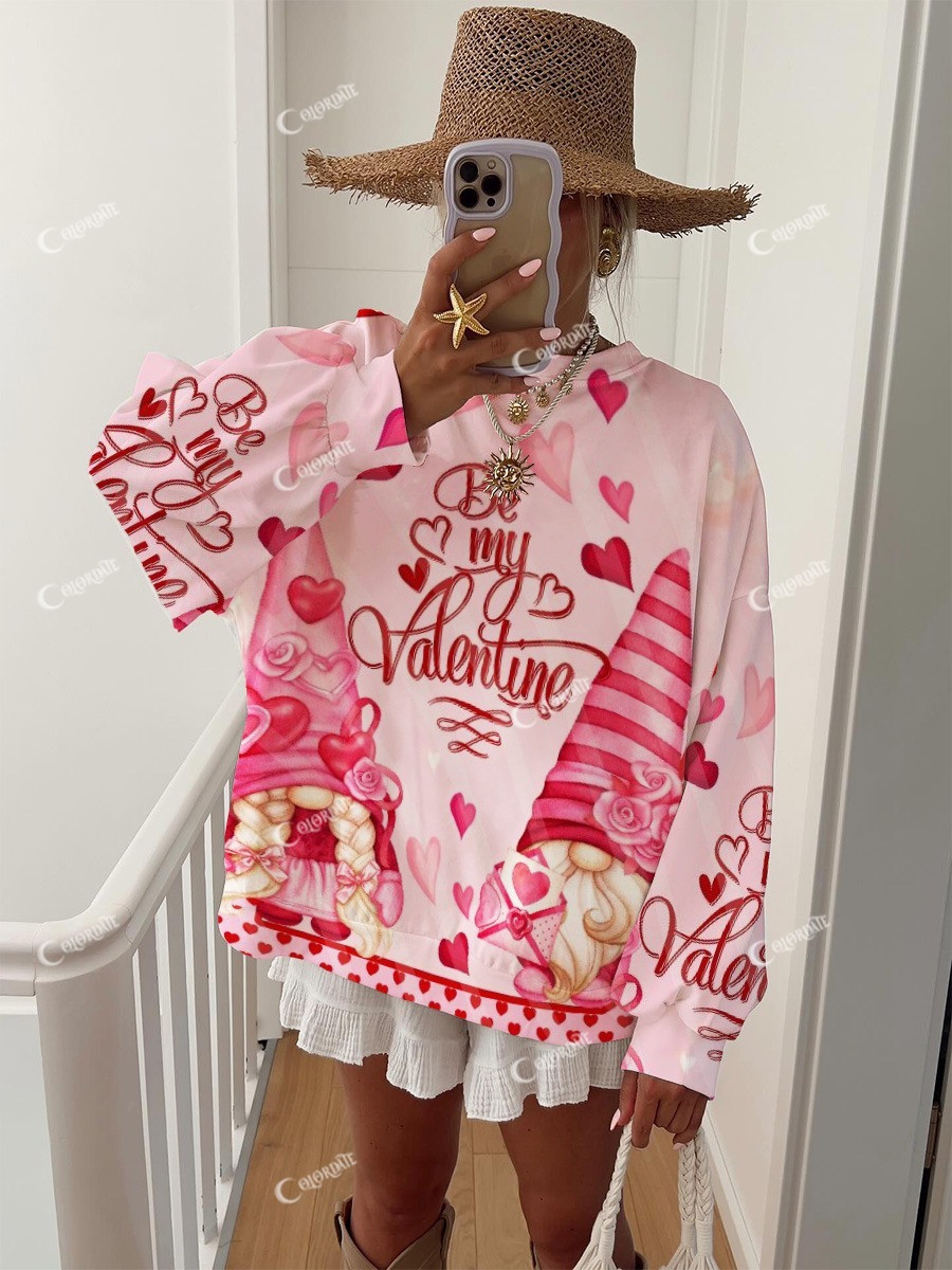 Women's Valentine's Day Dwarf Print Sweatshirt