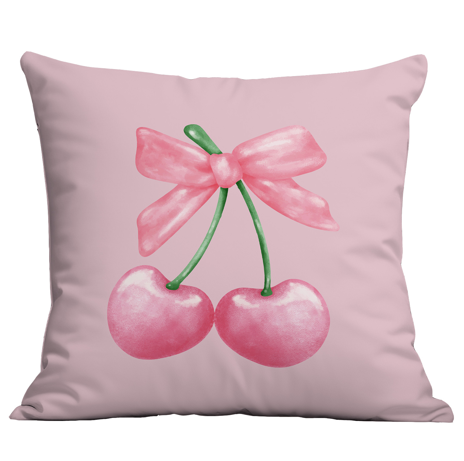 Pink Girl Bow Print Cushion