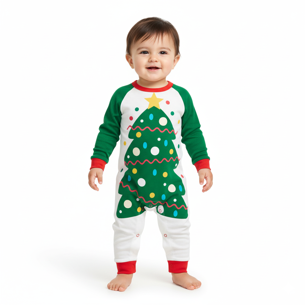 All Over Print Christmas Tree Pattern Family Matching Pajama Set