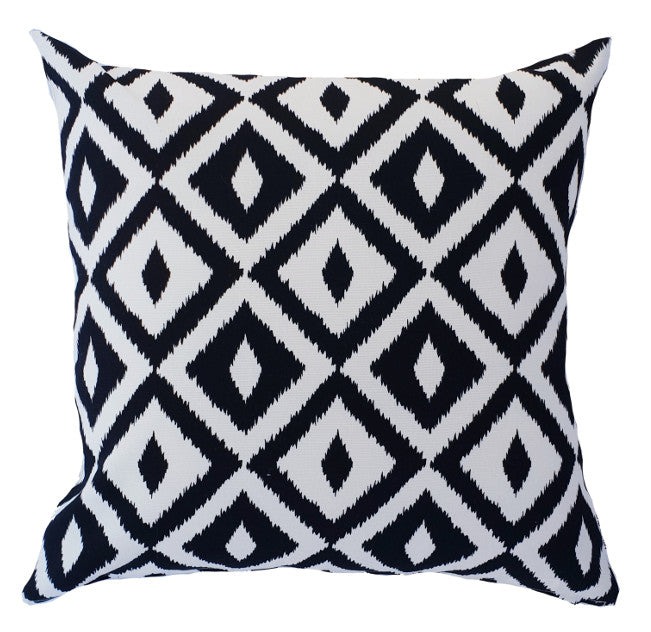 Black and White Diamond Print Outdoor Cushion
