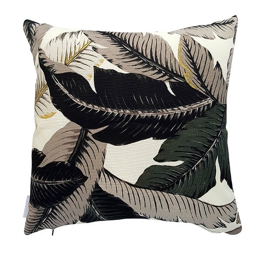 Black Leaf Outdoor Cushion