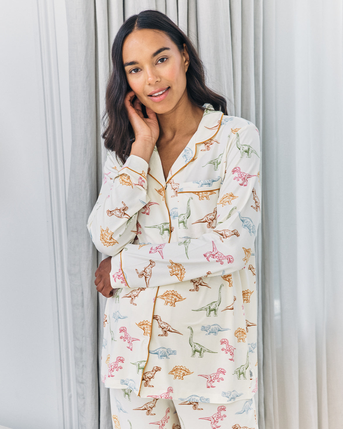 Maternity Dinosaur Print Long Pyjama Set