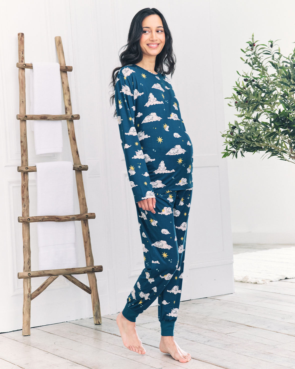 Maternity Celestial Bunny Print Long Pyjama Set