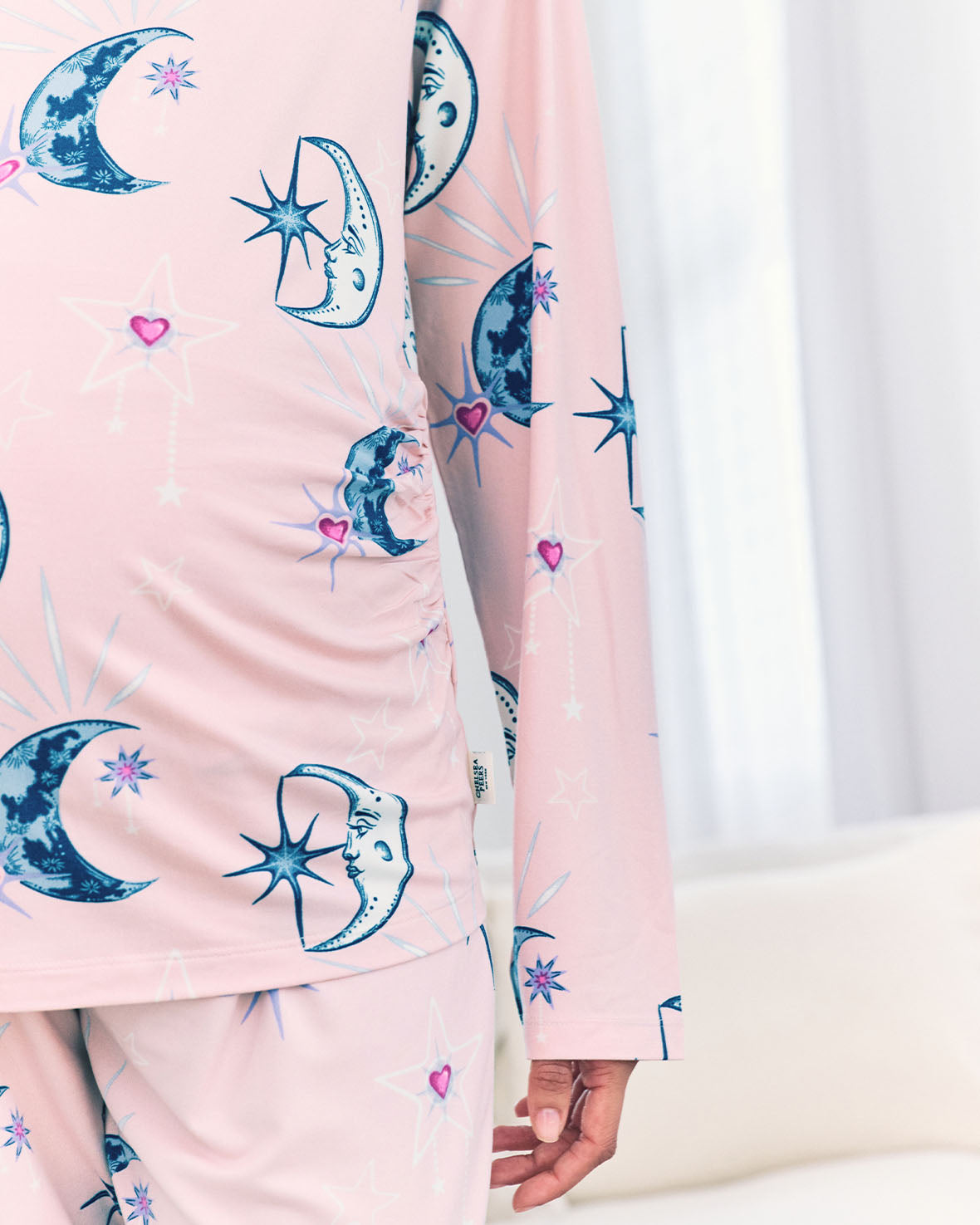 Maternity Astral Hearts Print Long Pyjama Set