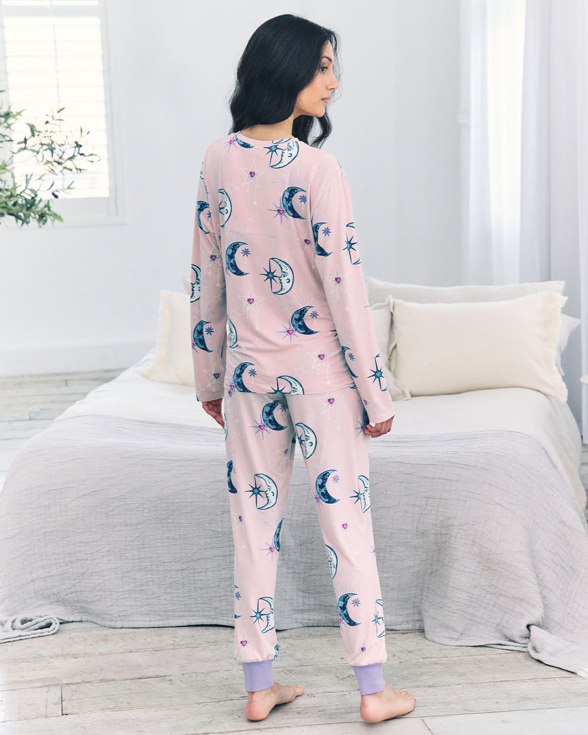 Maternity Astral Hearts Print Long Pyjama Set