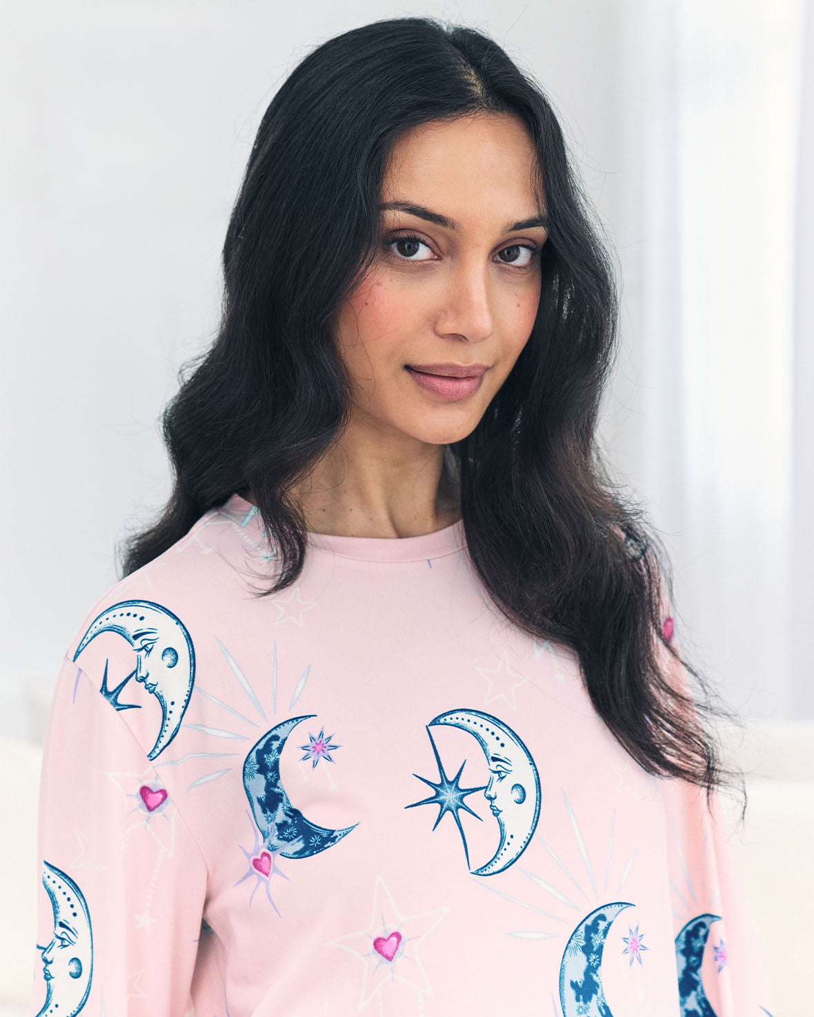 Maternity Astral Hearts Print Long Pyjama Set