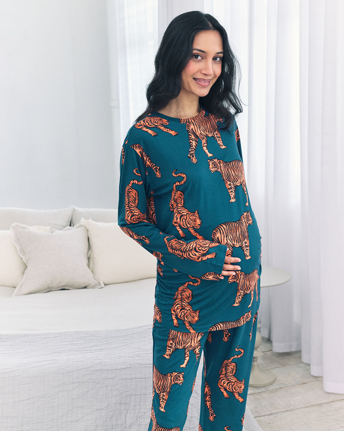 Maternity Tiger Print Long Pyjama Set
