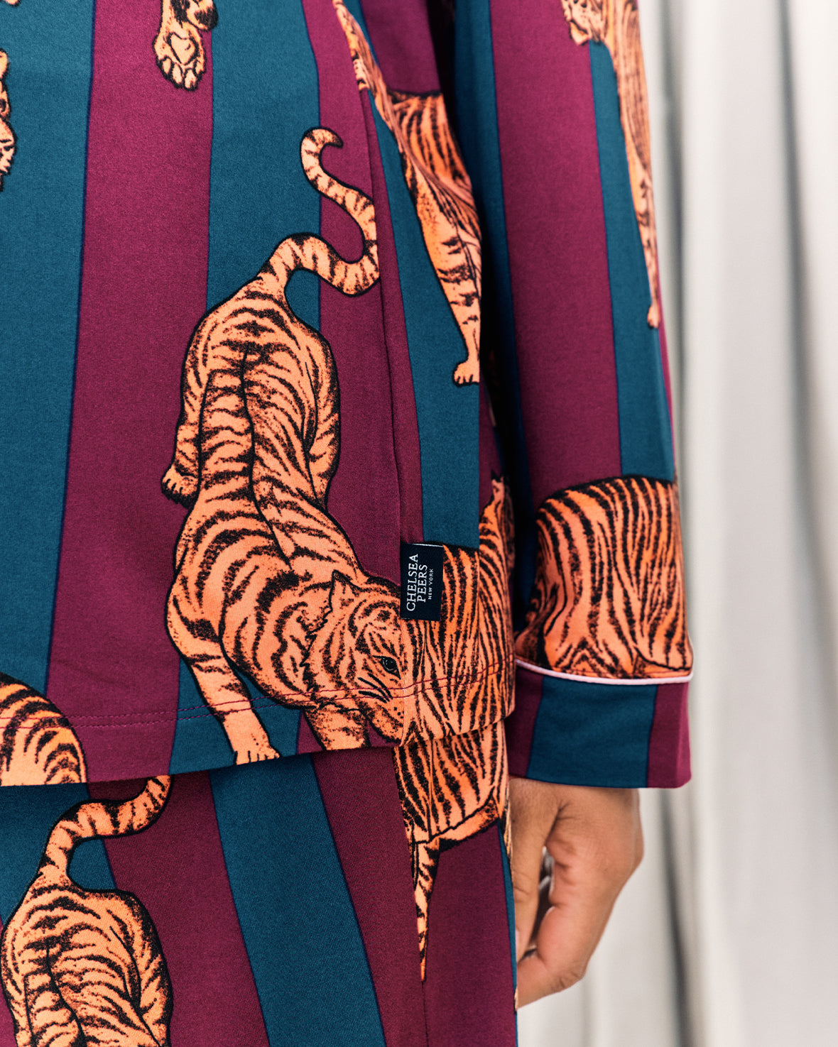 Maternity Tiger Stripe Print Long Pyjama Set