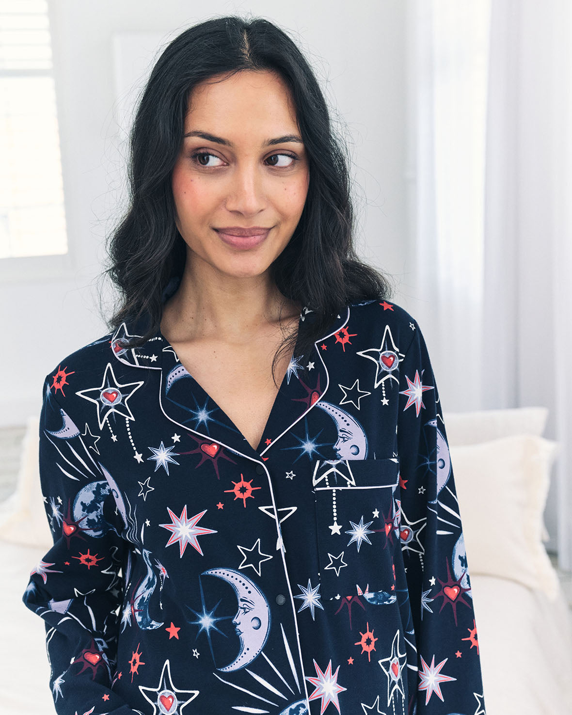 Maternity Organic Cotton Mystic Moon Print Long Pyjama Set