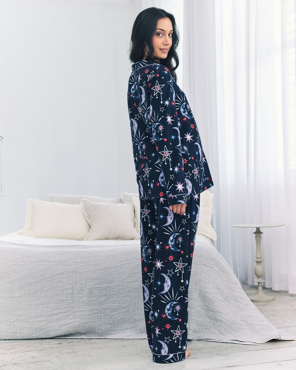 Maternity Organic Cotton Mystic Moon Print Long Pyjama Set