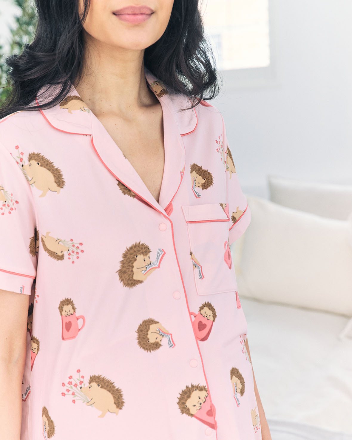Maternity Hedgehog Hearts Print Short Pyjama Set