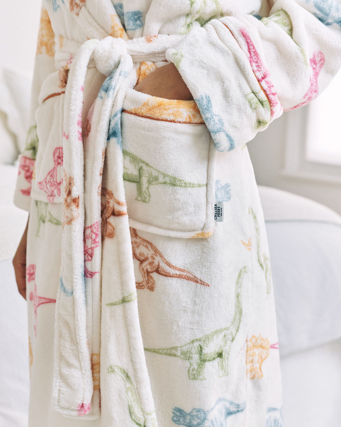 Flannel Dinosaur Print Dressing Gown