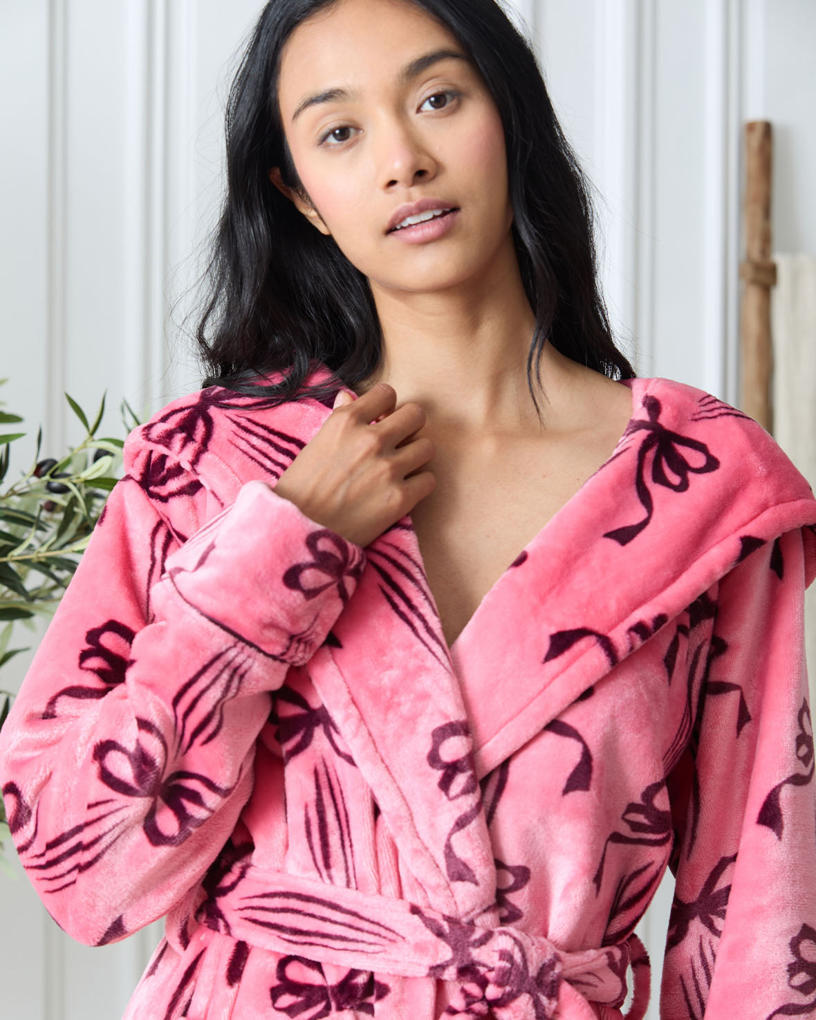 Flannel Bow Print Dressing Gown