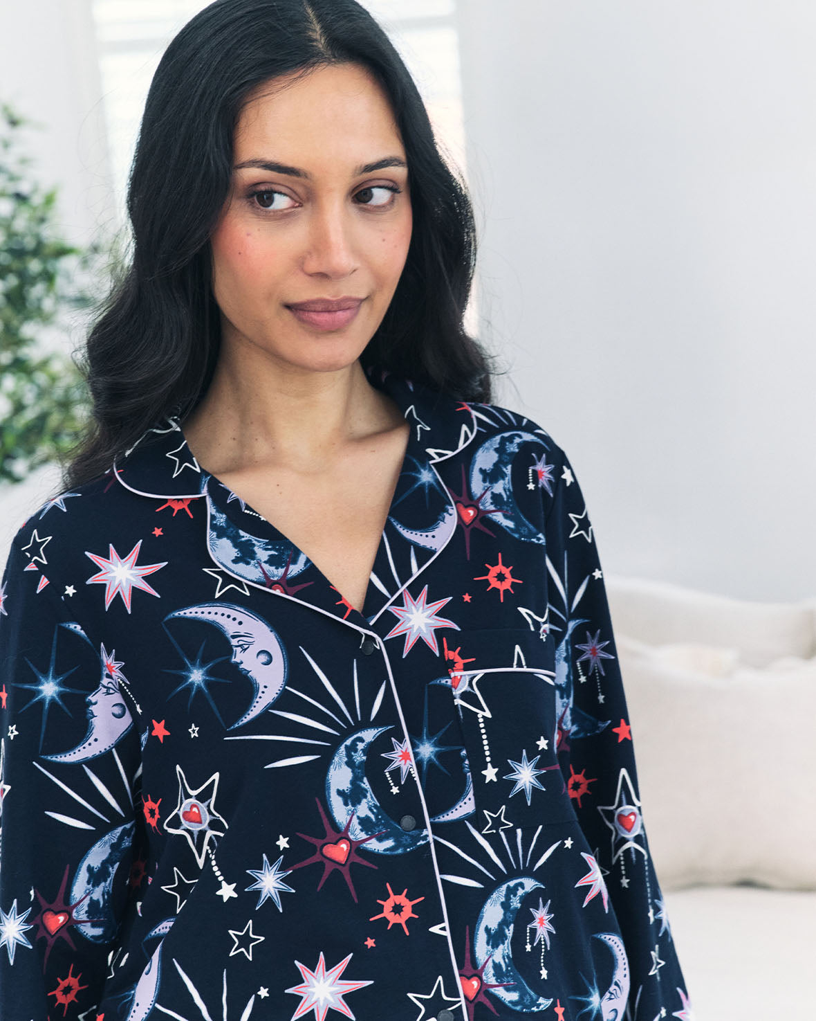 Maternity Organic Cotton Mystic Moon Print Nightshirt