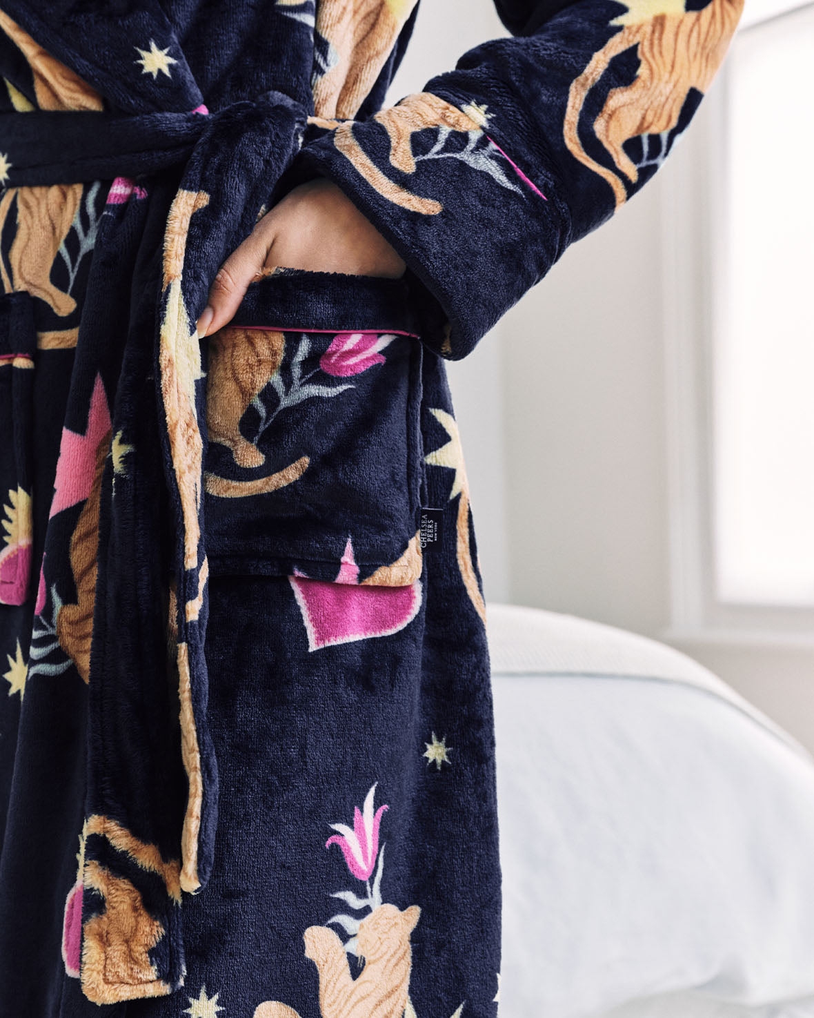 Flannel Enchanted Tiger Print Dressing Gown