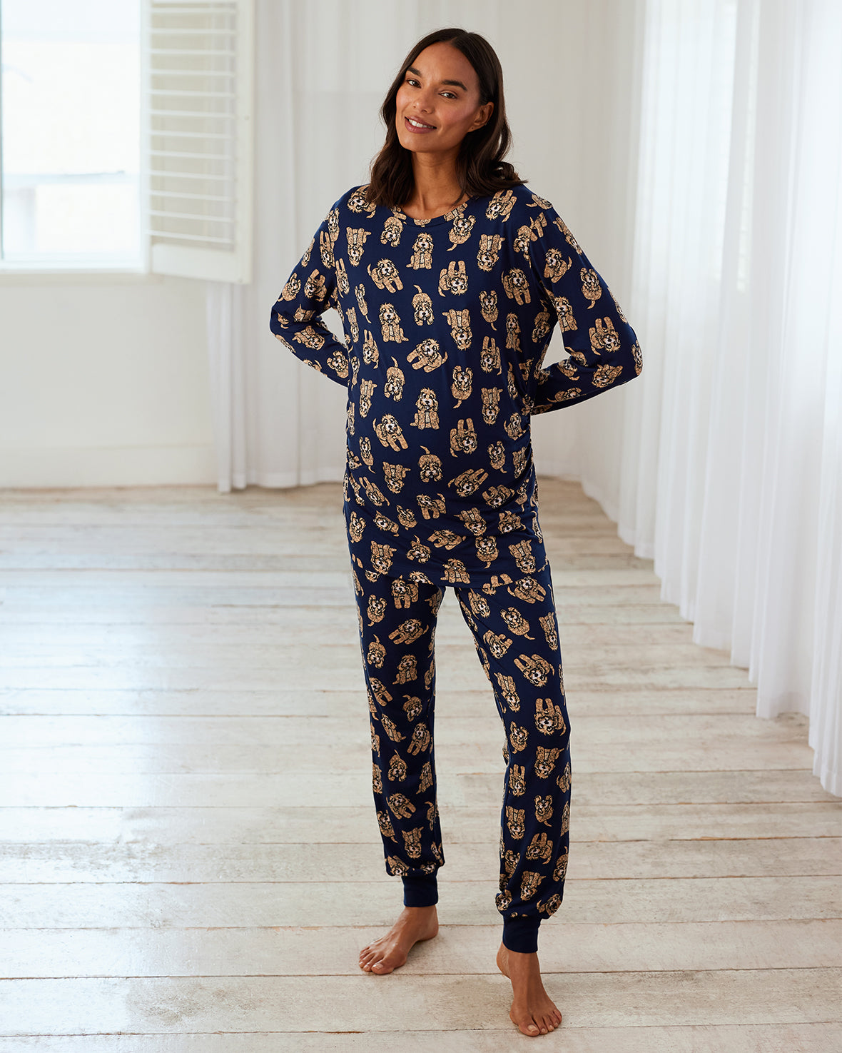 Maternity Cockapoo Print Long Pyjama Set