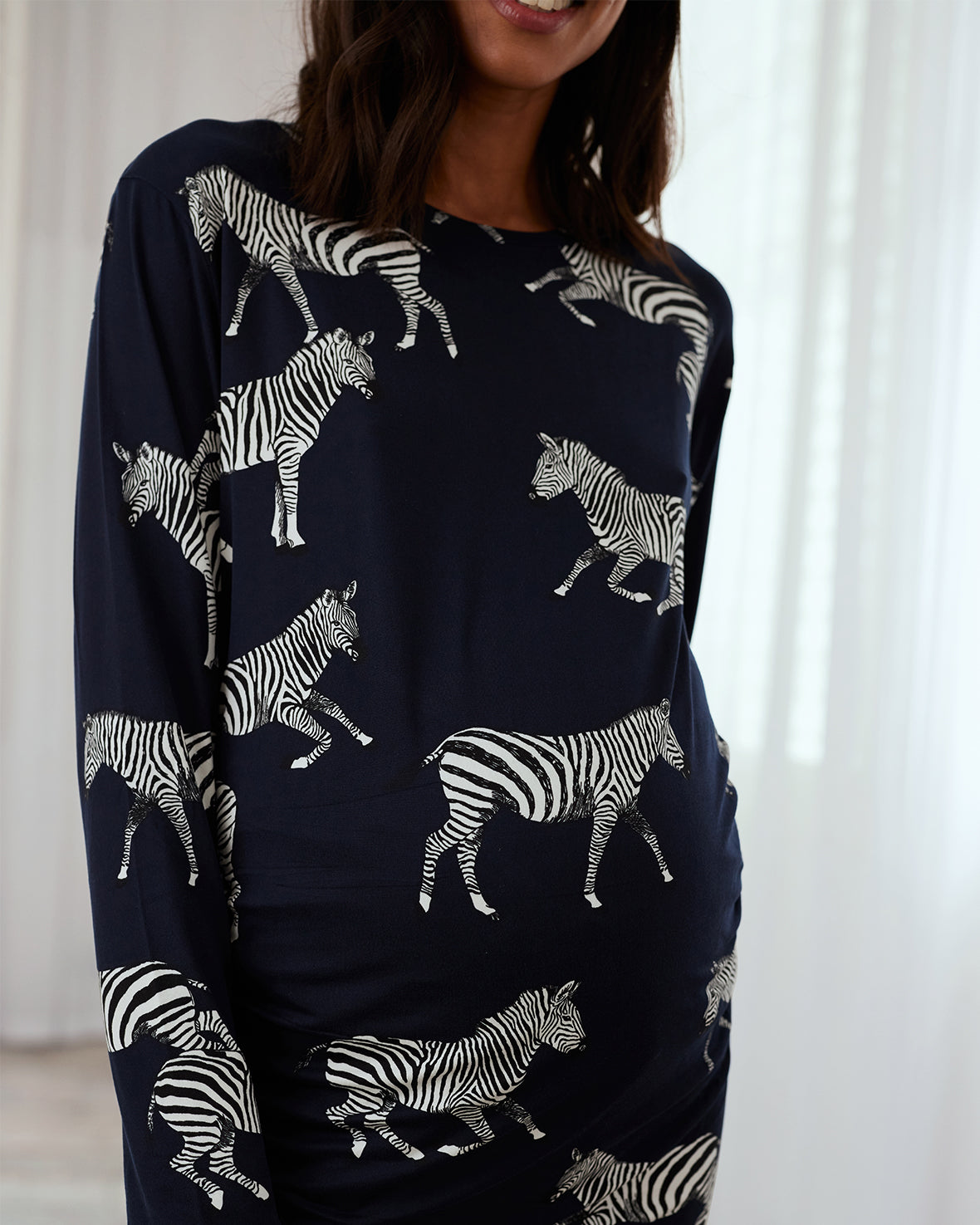 Maternity Zebra Print Long Pyjama Set