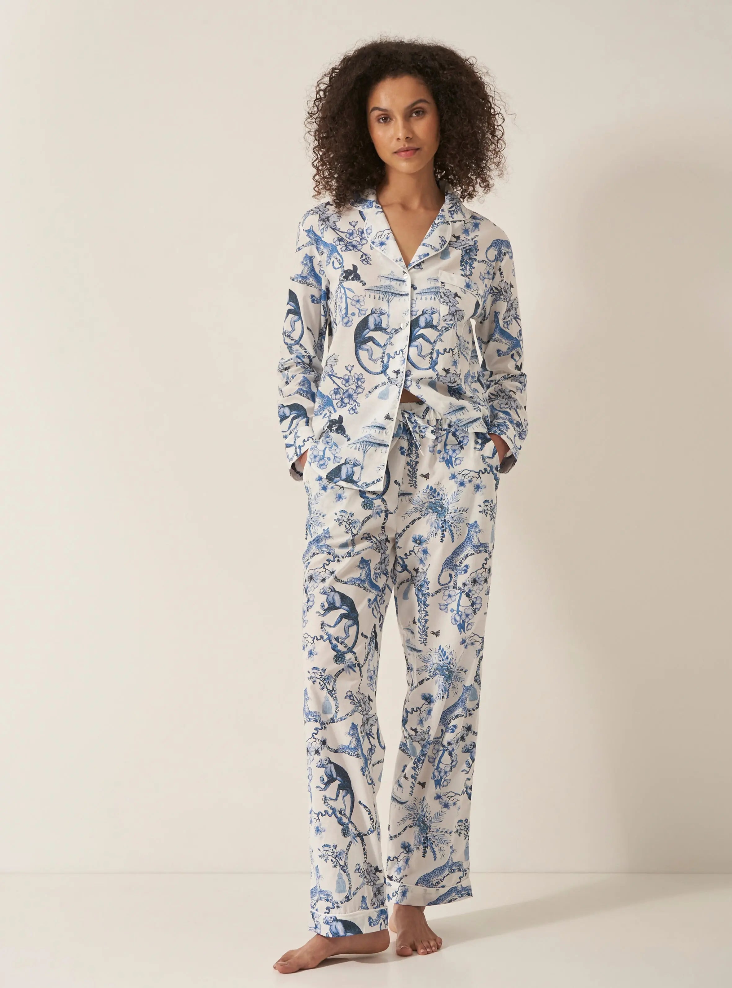Women's Long Sleeve Organic Cotton Pyjama Trouser Set