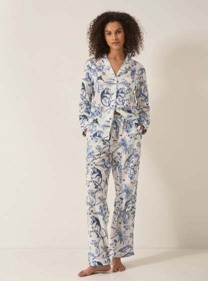 Women's Long Sleeve Organic Cotton Pyjama Trouser Set
