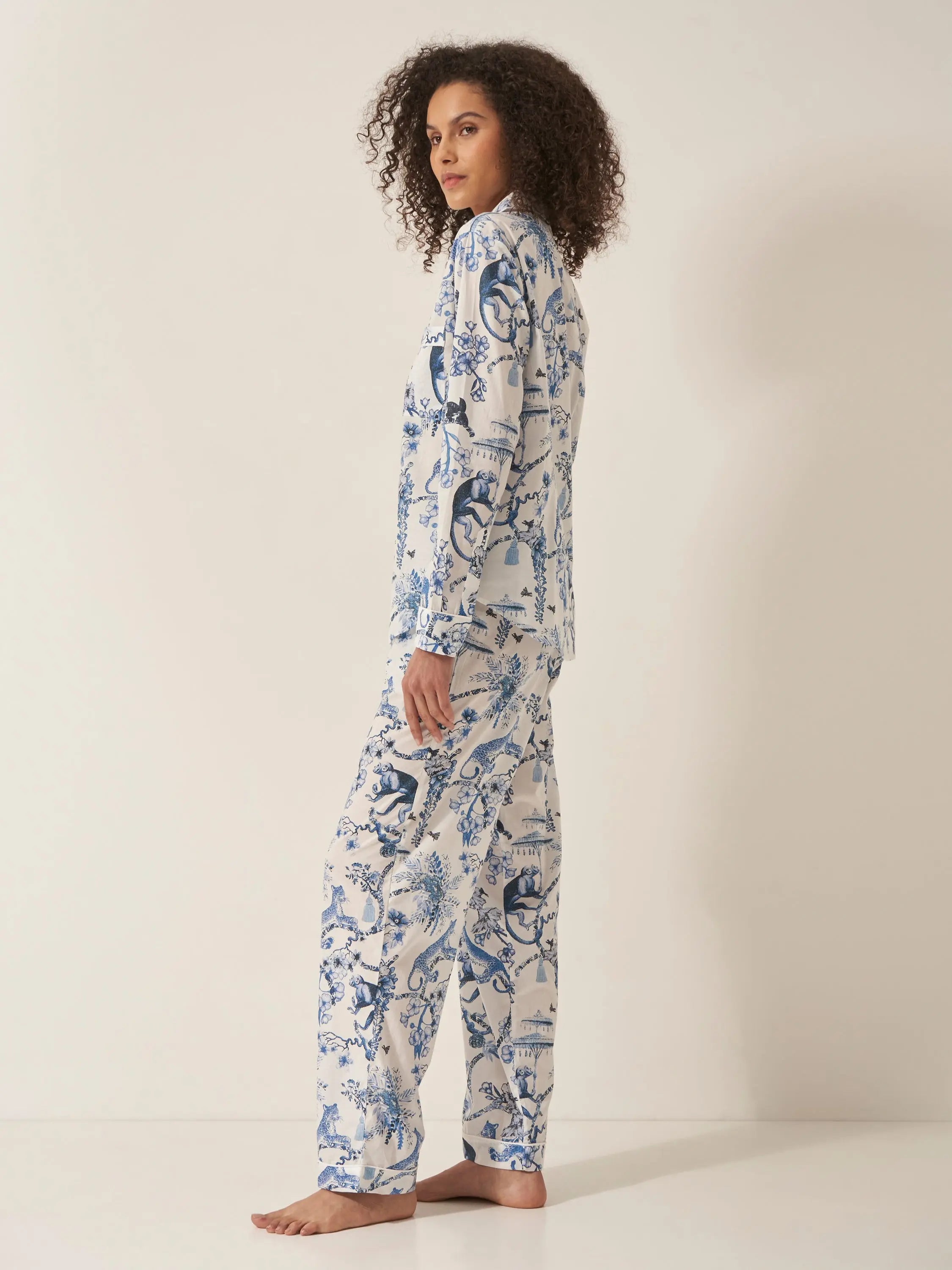 Women's Long Sleeve Organic Cotton Pyjama Trouser Set