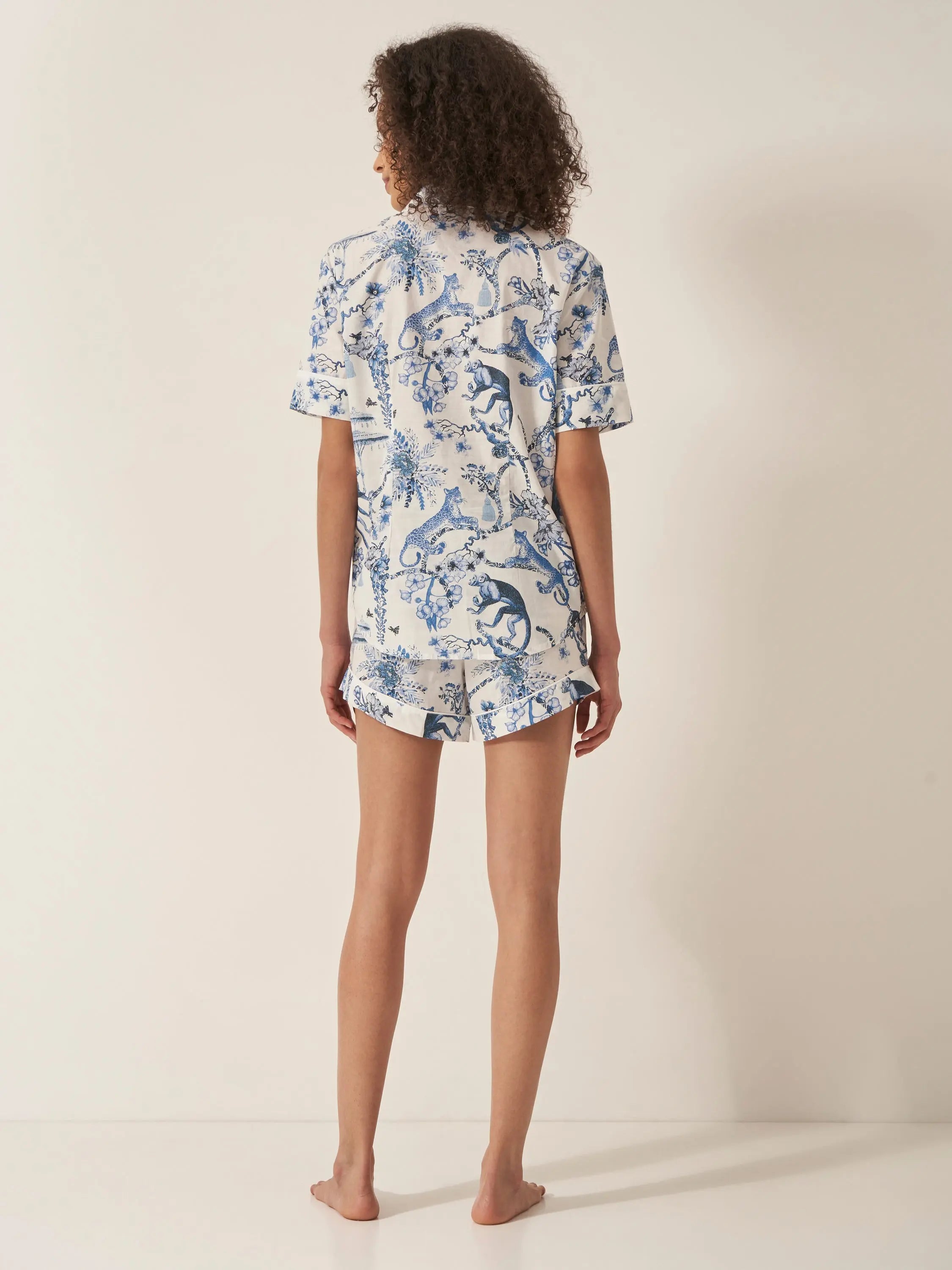 Chinoiserie Whimsy Women's Short Sleeve Organic Cotton Pyjama Short Set