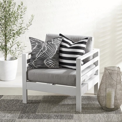 Black and White Indoor/Outdoor Cushion