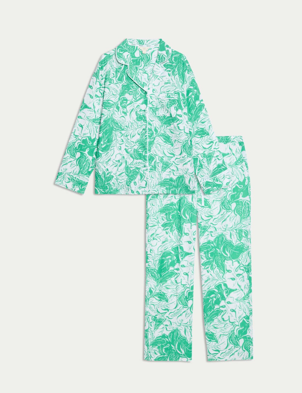 Cool Comfort Green Floral Printed Pyjama Set