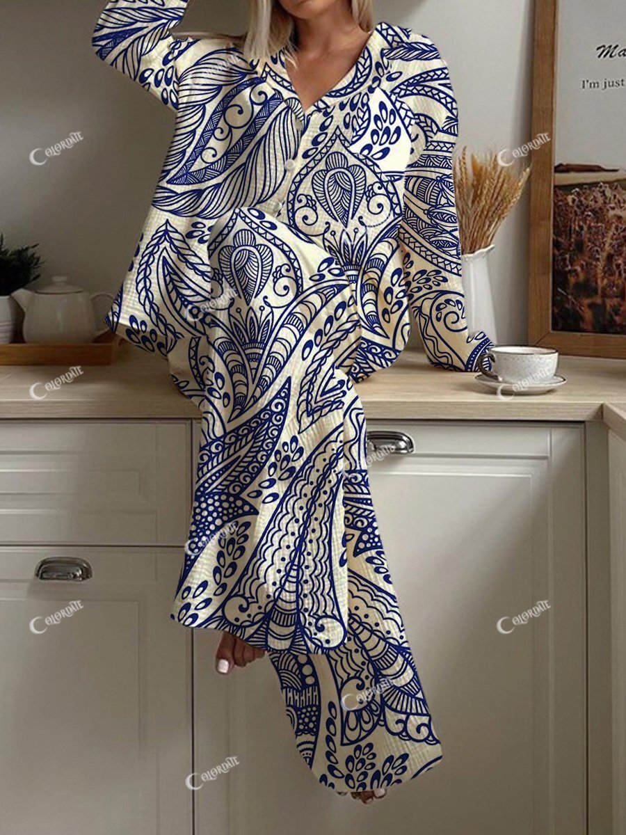 Women's Bohemian Print Pajama Set