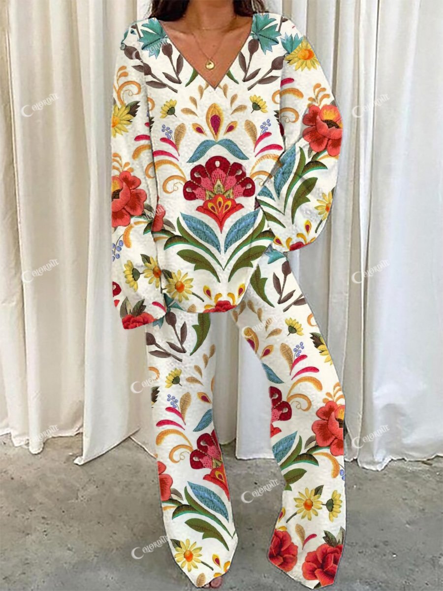 Women's Vibrant Floral Pajama Set