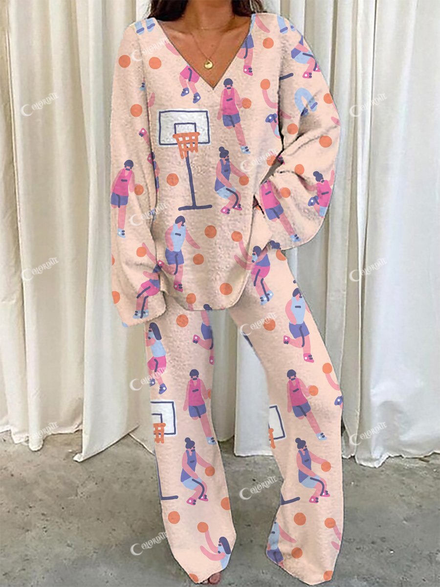 Women's Basketball Printed Pajama Set