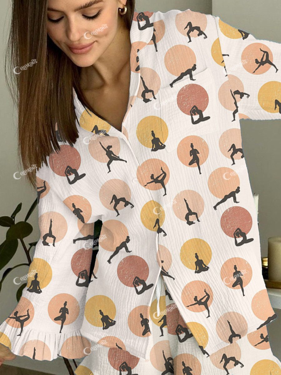 Yoga 36 Style Printed Ruffle Pajamas