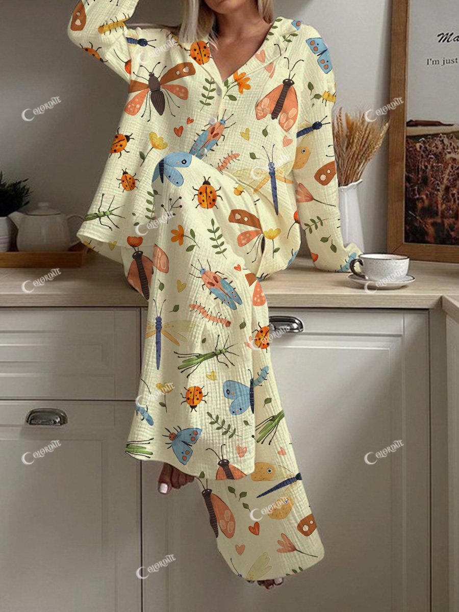 Women's Fun Insect Pajamas Set
