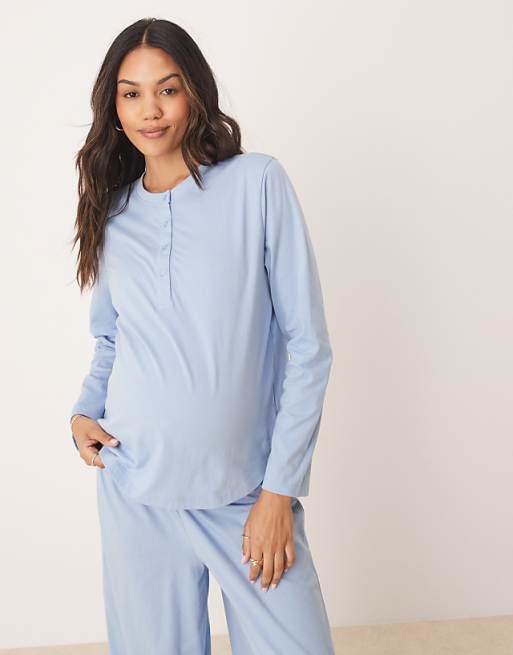 Maternity mix & match pyjama in blue