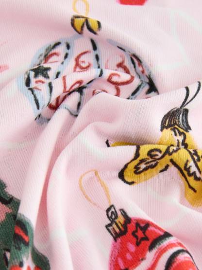 Pink Christmas Bauble Cosy Long Sleeve Gift Wrap Pyjamas