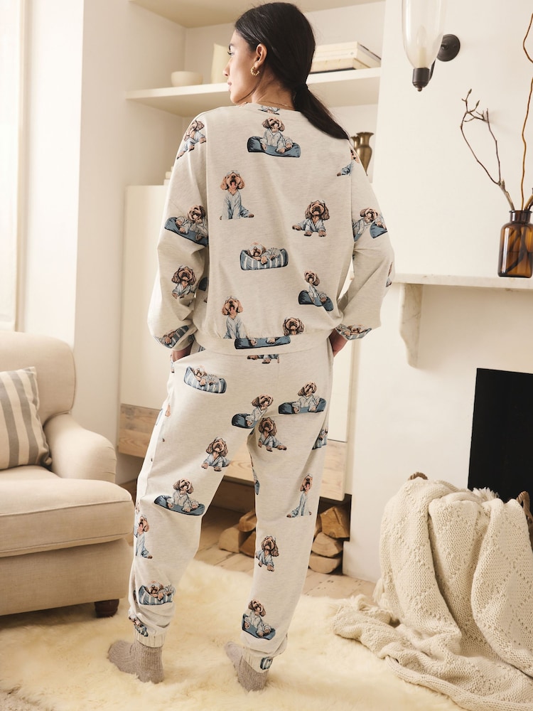 Grey Charlie The Cockapoo Long Sleeve Pyjamas