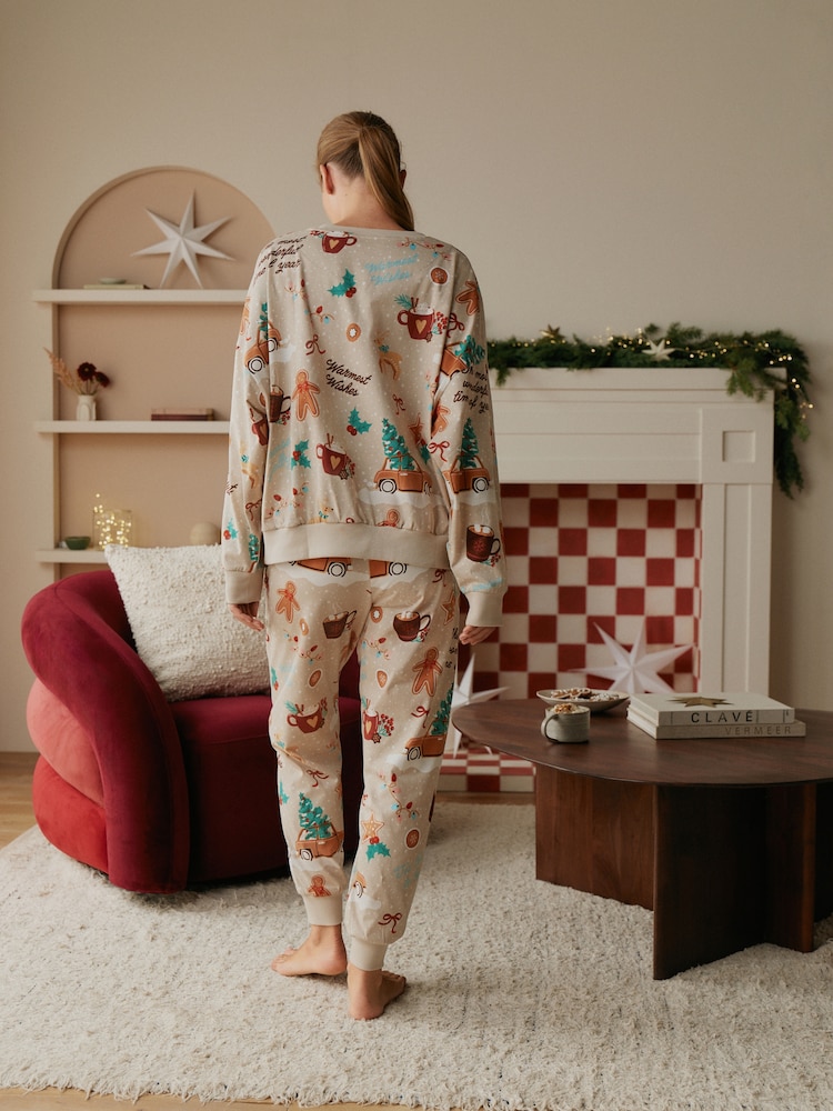 Cream Gingerbread Christmas Pyjamas