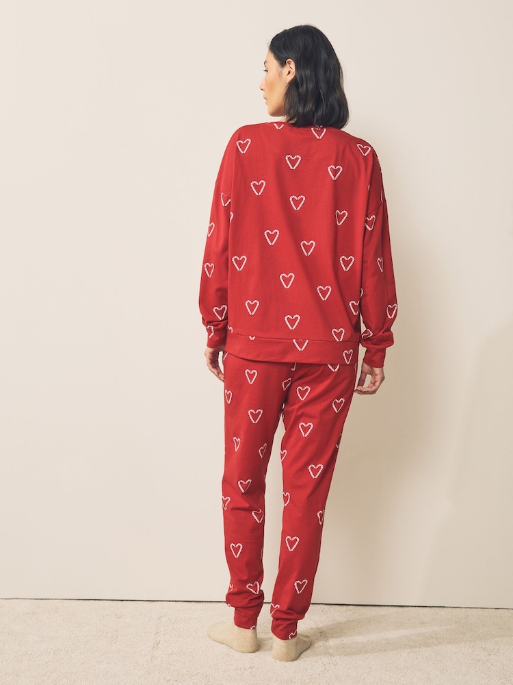Red Candy Canes Long Sleeve Gift Wrap Pyjamas
