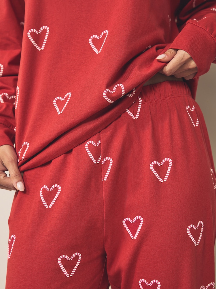 Red Candy Canes Long Sleeve Gift Wrap Pyjamas