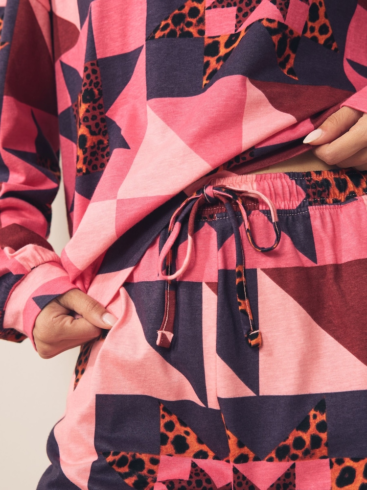 Pink Star Long Sleeve Pyjama Set