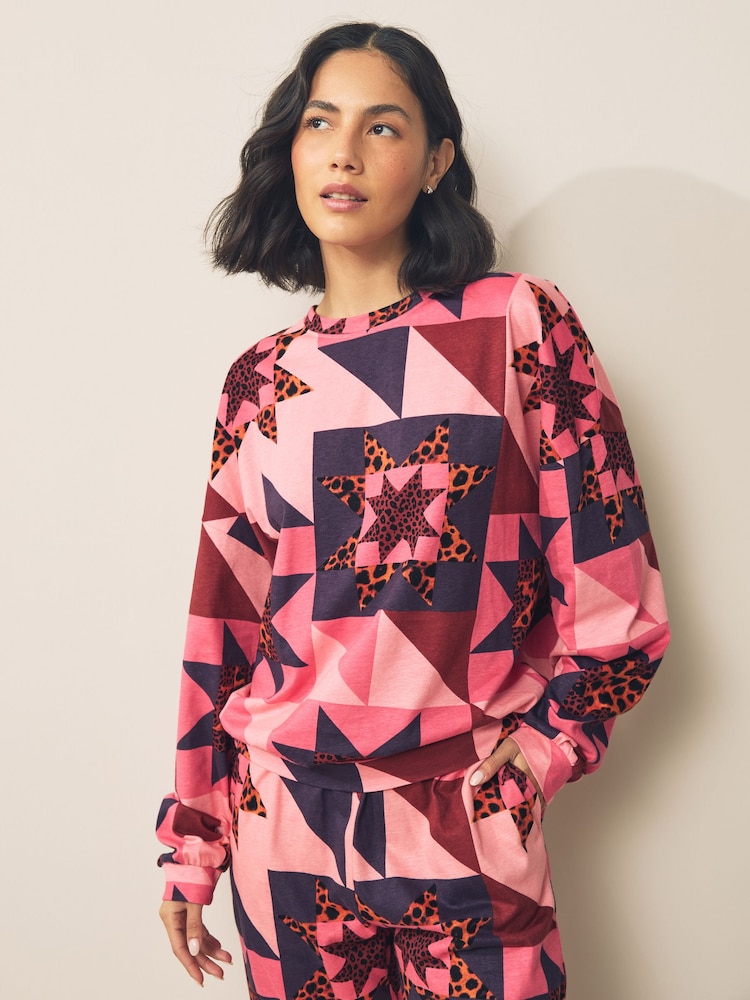 Pink Star Long Sleeve Pyjama Set