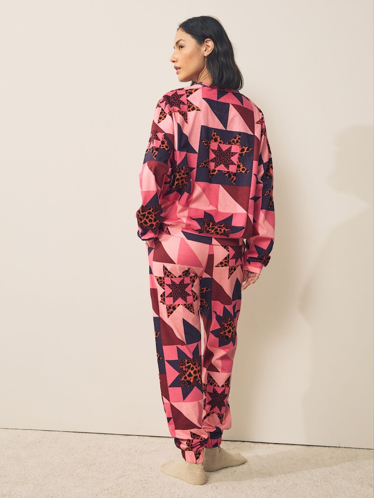 Pink Star Long Sleeve Pyjama Set