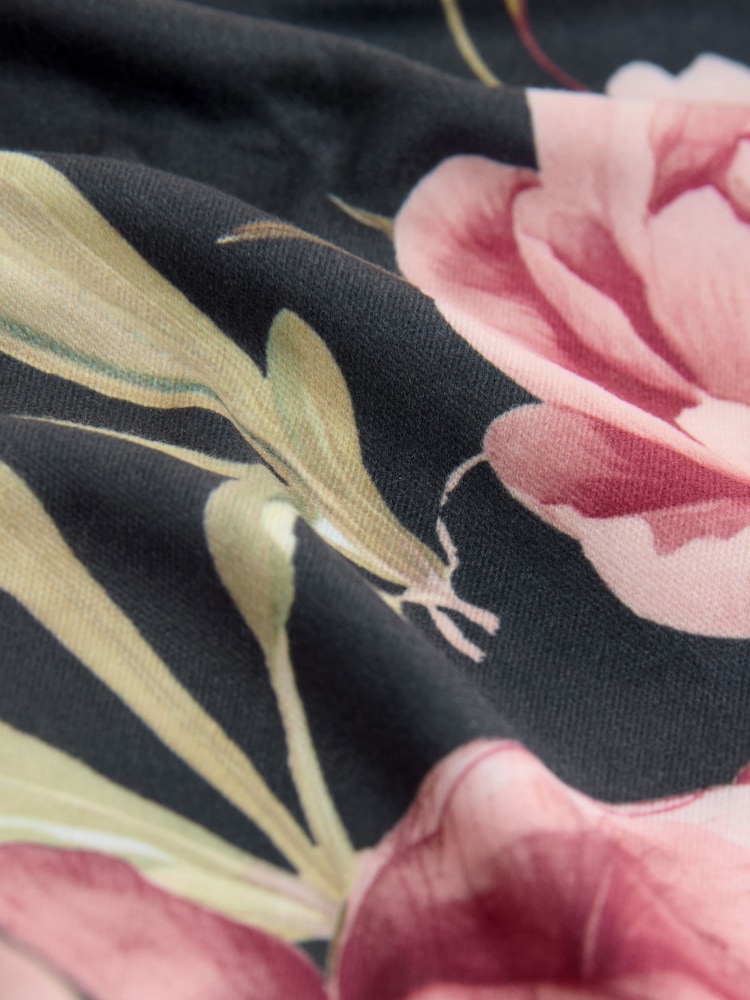 Black Floral Cosy Long Sleeve Pyjamas