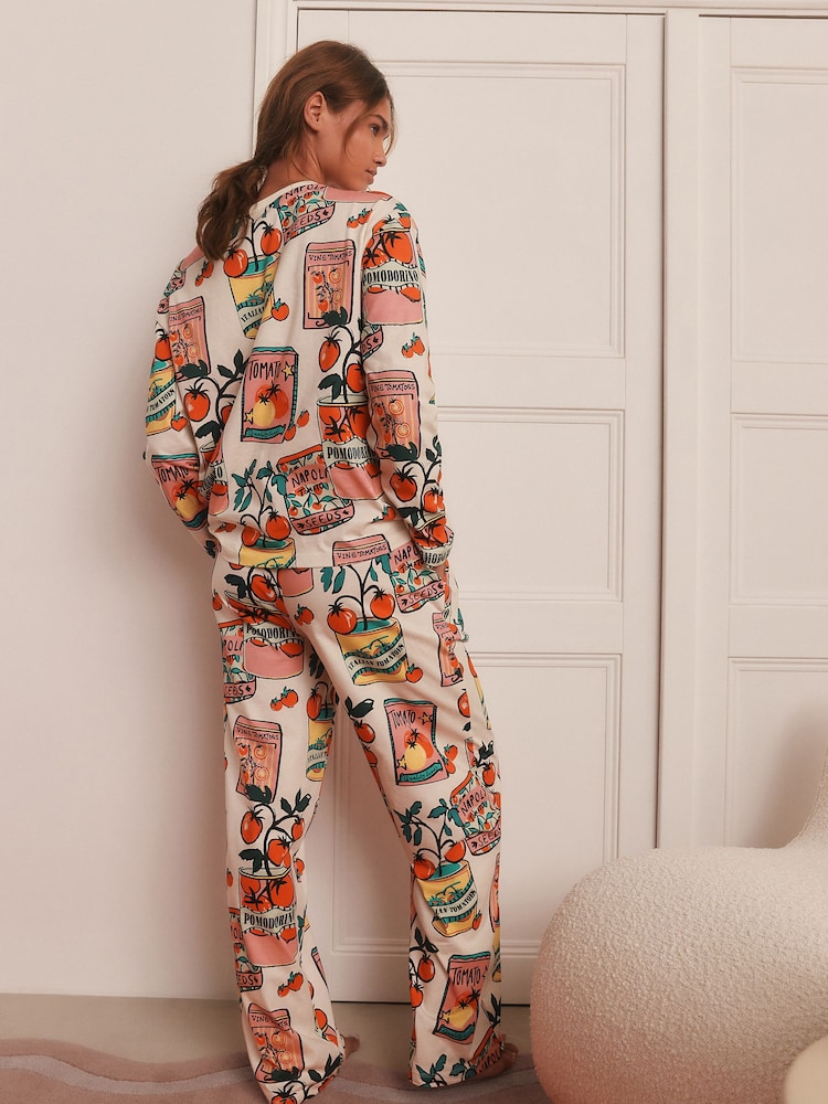 Ecru Pomodoro Tomato Long Sleeve Pyjamas