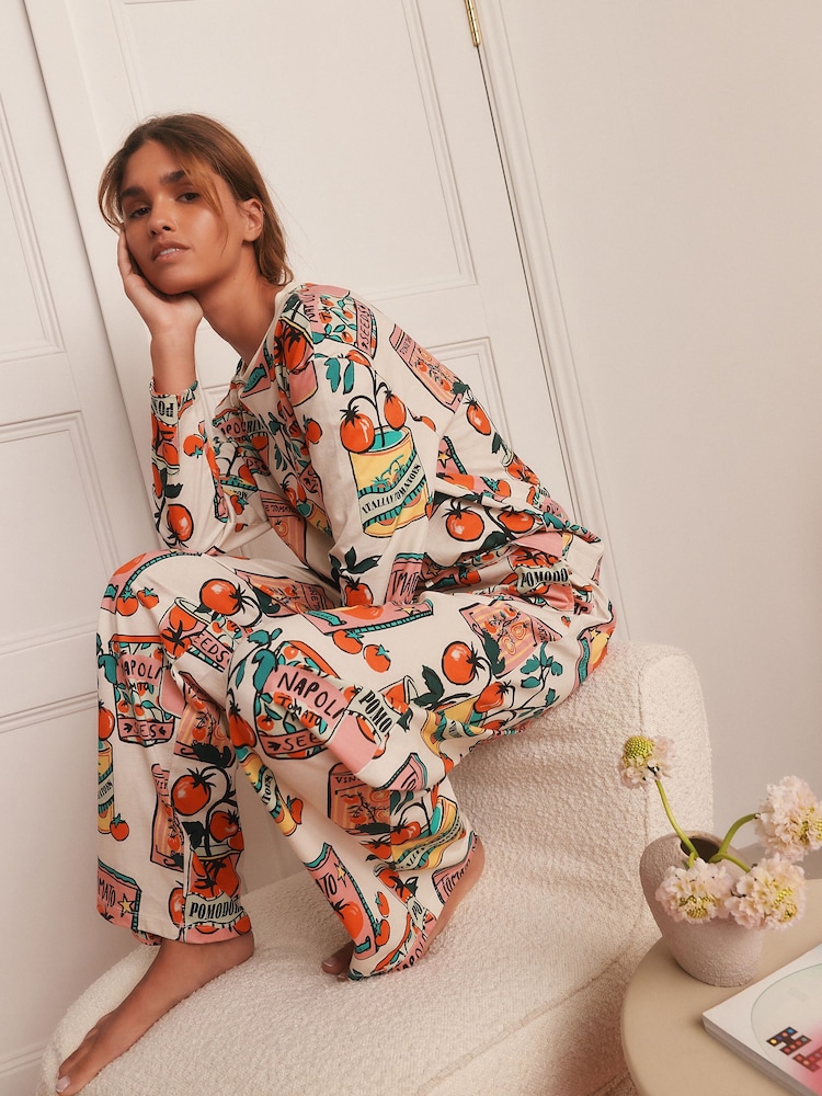 Ecru Pomodoro Tomato Long Sleeve Pyjamas