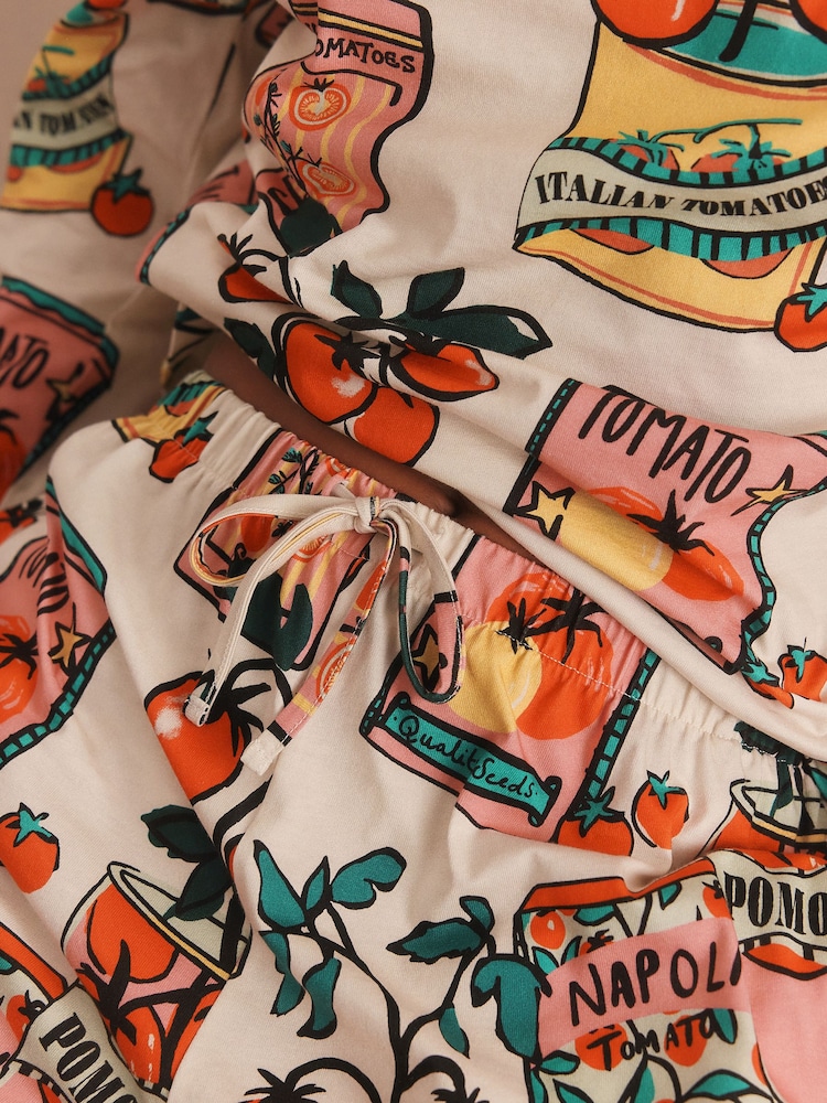 Ecru Pomodoro Tomato Long Sleeve Pyjamas
