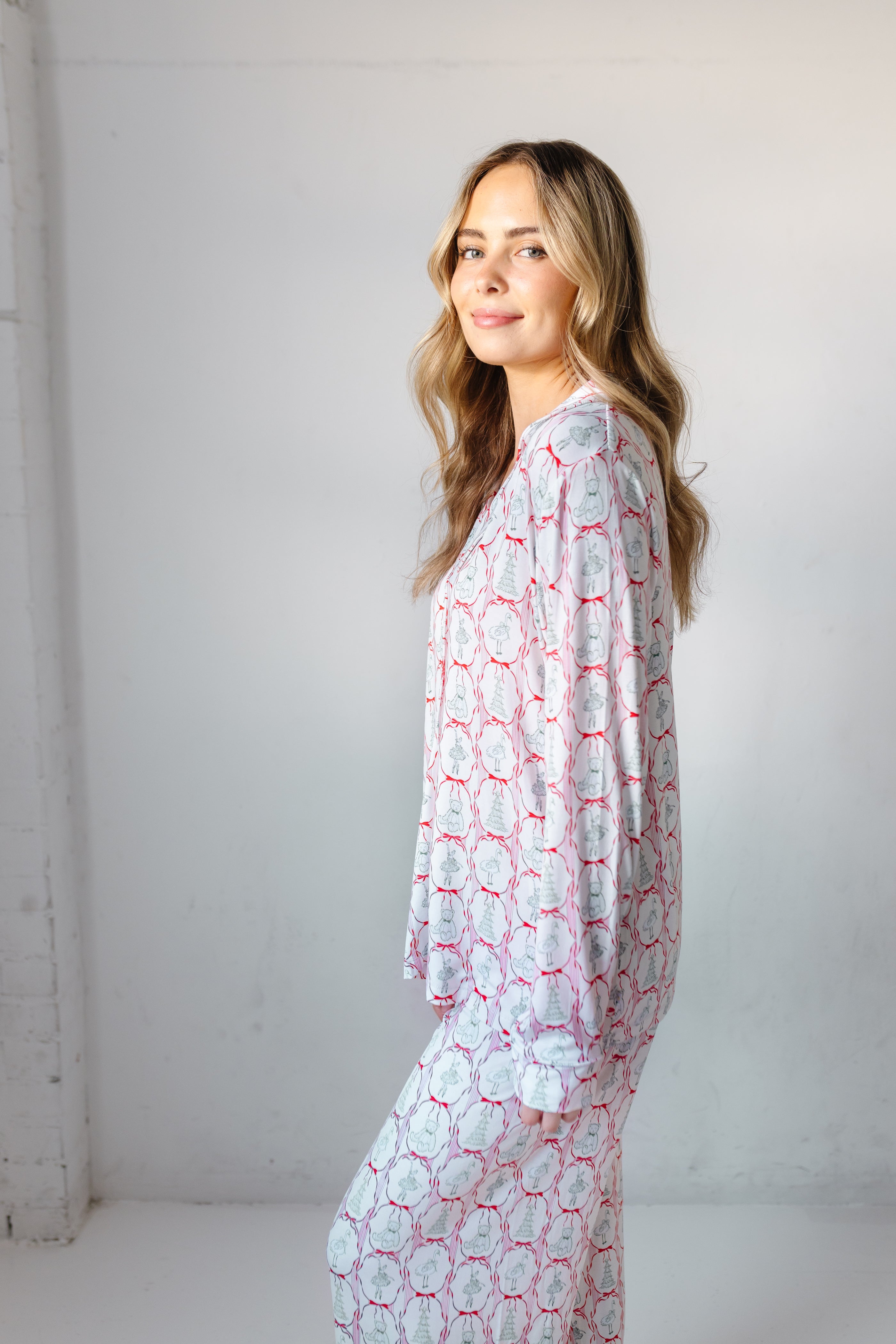 Colordate Women's Cute Beer Print Home Long Sleeve Suit